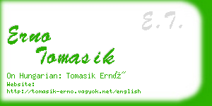 erno tomasik business card